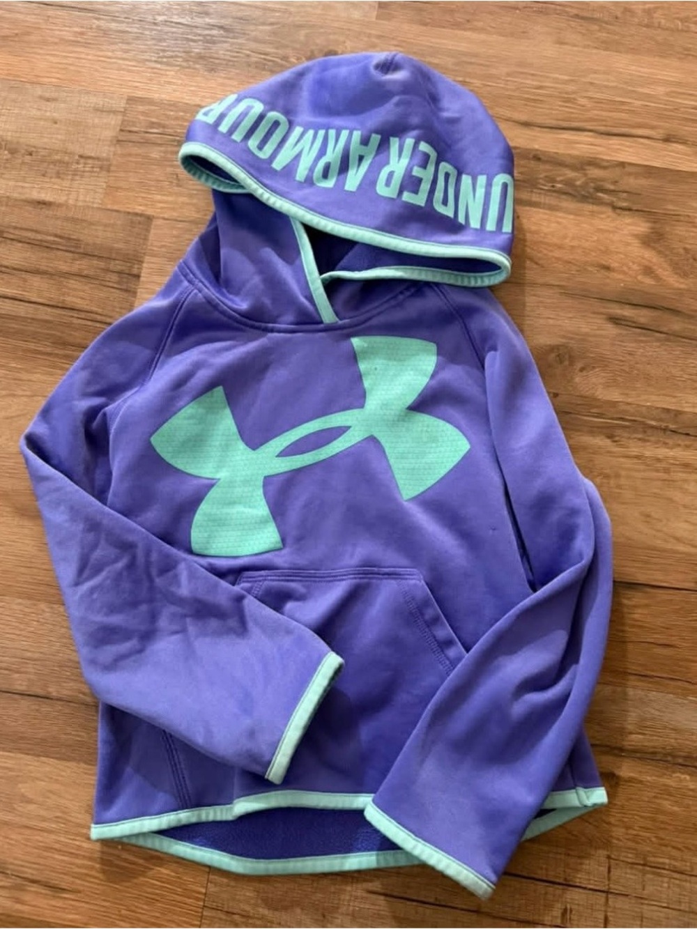 Under Armour Purple Hoodie with Mint Logo Trim